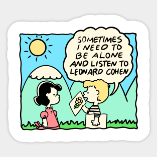 Leonard Cohen - Vinyl Obsessive Comic Sticker